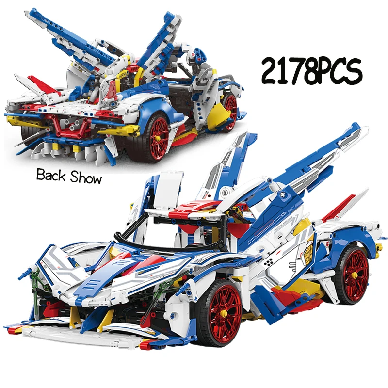 

Famous 1:10 Technical White Mech Racing Sportcar Model Building Block Speed Purple Racer Vehicle Bricks Children Toys KIds Gifts