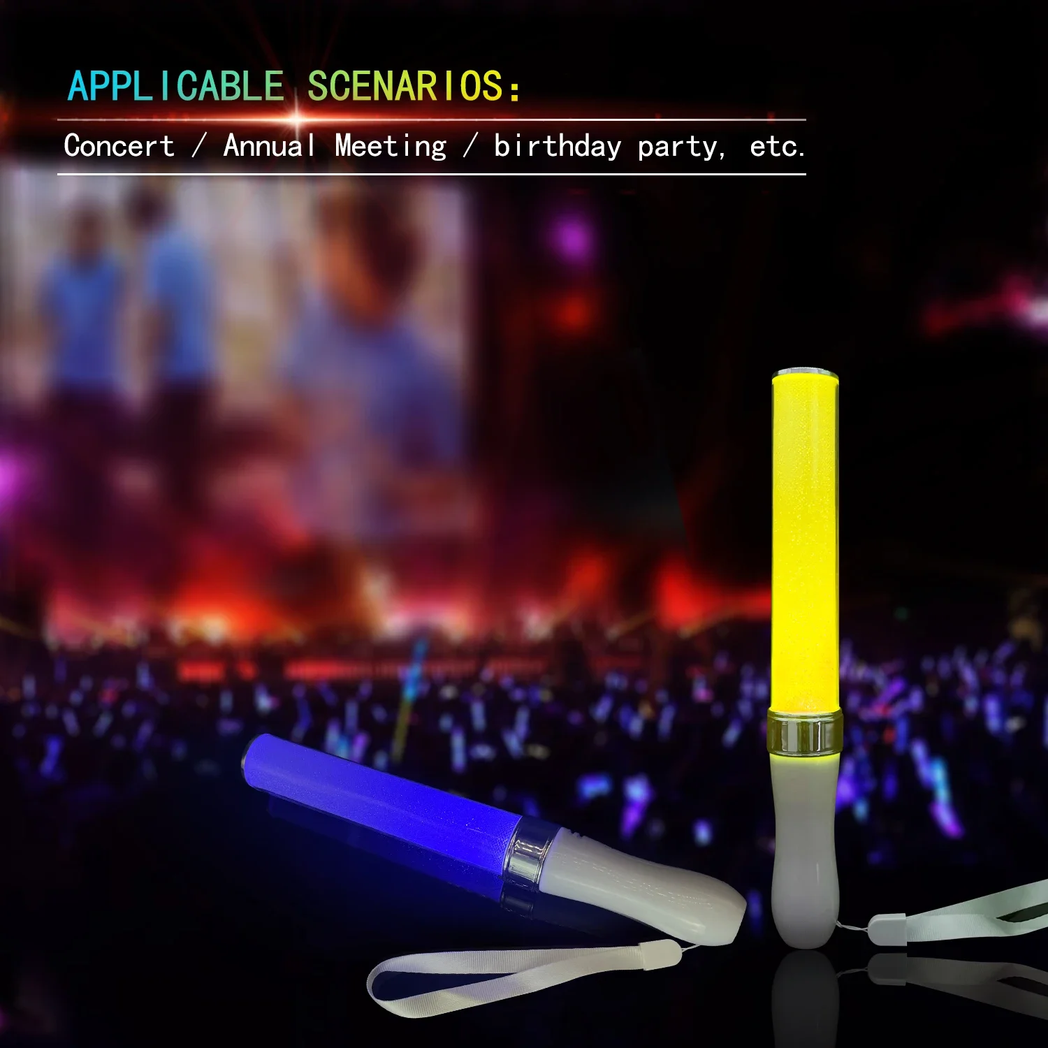 15 Color LED Color Changing Light Stick Battery Powered Cheering Props Party Concert Wedding Camping Decoration Without Battery glow sticks