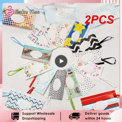 2PCS Reusable Baby Wipes Box Wet Print Wipe Box Cleaning Wipes Paper Bags Snap Strap Clamshell Eco-friendly Reusable Baby