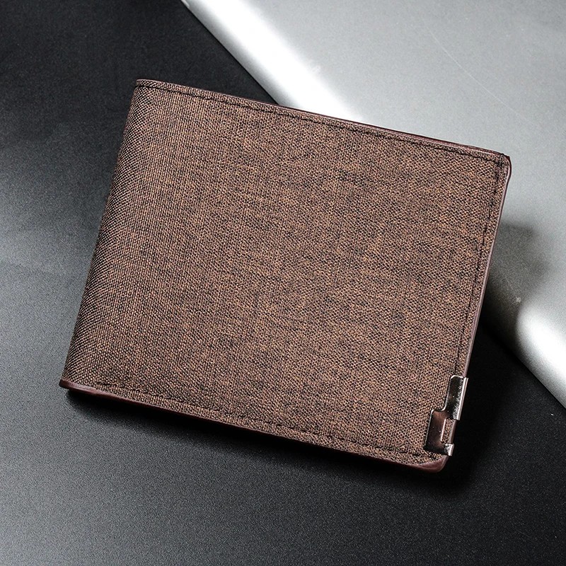 Denim Leather Slim Wallet with Coin Purse and Card Holder