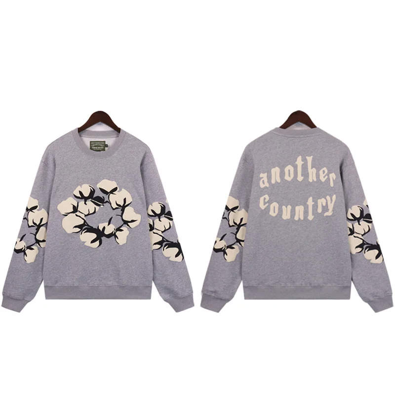 Loose Fit ex Long Sve round Ne Cotton Hoodie Street Sle Comfortable Breathable Sweatirt for Spring Autumn Winter