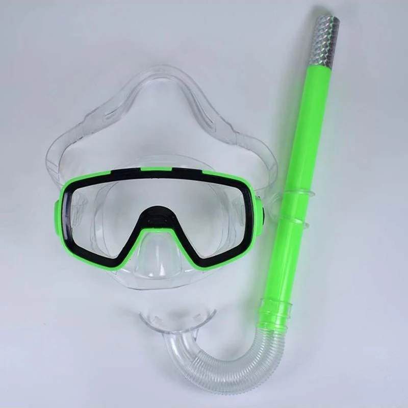 Diving Face Mirror Suction Tube Set For Snorkeling And Swimming Equipment Large Frame Swimming Goggles Adult And Children Swim 2
