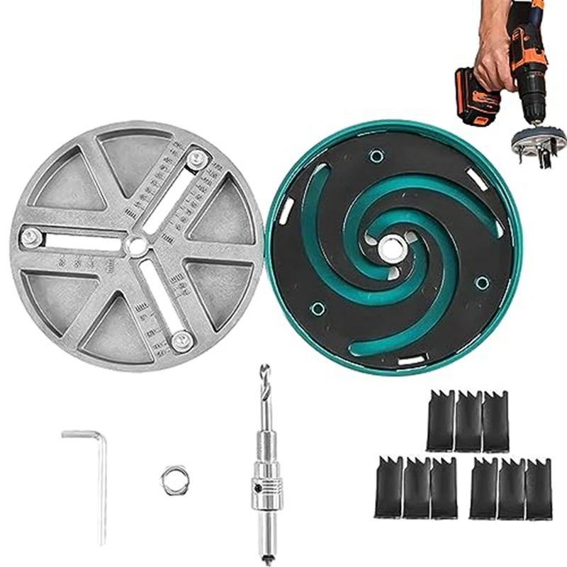 

Adjustable Punch Saw Tool For Drilling, Adjustable Punching Saw, Saw Diameter 45-130Mm With Bit And 9 Tooth Blades Easy To Use