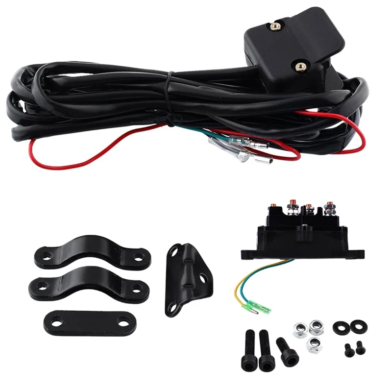 

12V Solenoid Relay Contactor Winch Rocker Thumb Switch Wiring Combo Car Relais 63070 62135 74900 2875714 For ATV UTV