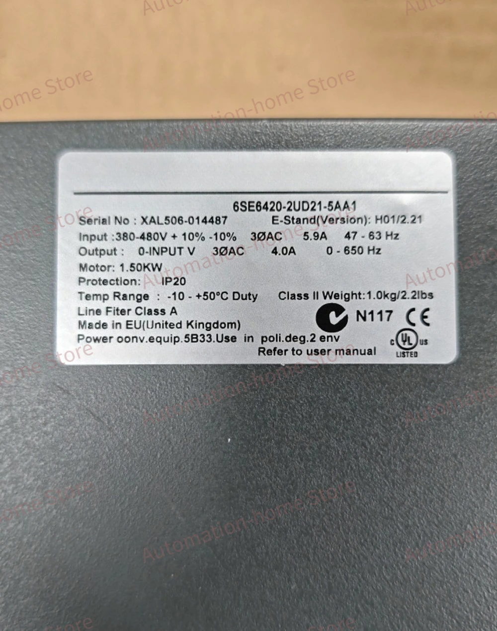 새로운 오리지널 6SE6420-2UD21-5AA1 6SE6420 2UD21 5AA1 주파수 변환기 빠른 배송