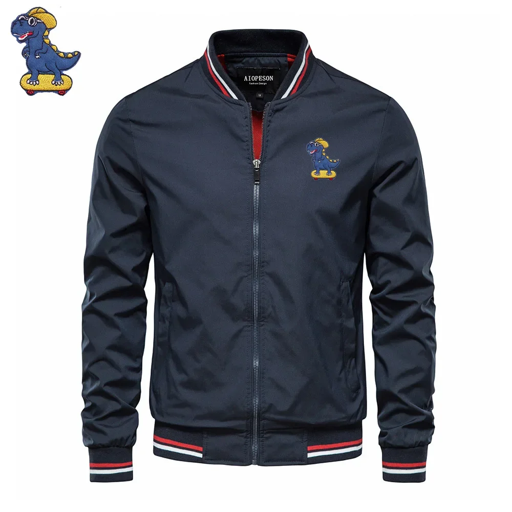 

Мужская бейсбольная куртка, уличная спортивная куртка с вышивкой динозавра, мужская куртка в стиле хип-хоп, демисезонная ветрозащитная Мужская одежда, 2023