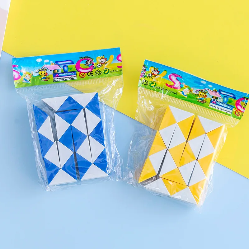Educational Toy 6 Pcs Folding Magic Snake Ruler Puzzle Antistress Cube Kids Birthday Party Favors 21CM