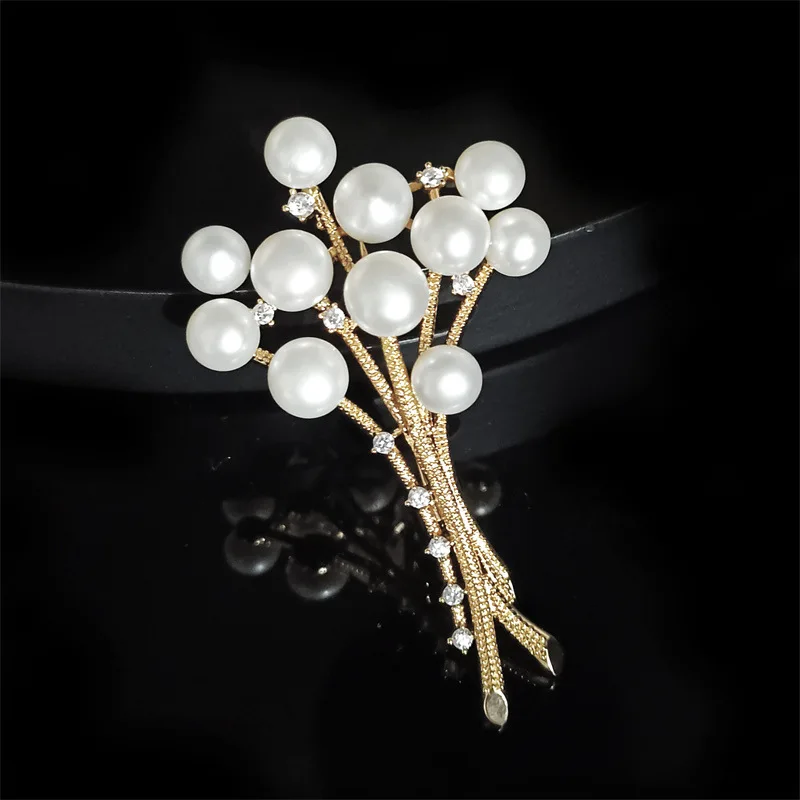 

OKILY Luxury Handmade Freshwater Pearl Broochpins Delicate Balloon Bouquet Brooches for Women and Men Luxury Designer Jewellery