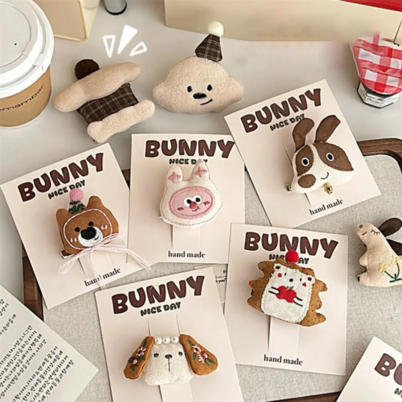Kawaii Cartoon Bear Brooch For Clothes Badge Pins Cute Backpacks Girls Hair Clips Decoration Accessories Fabrics Jewelry Gifts