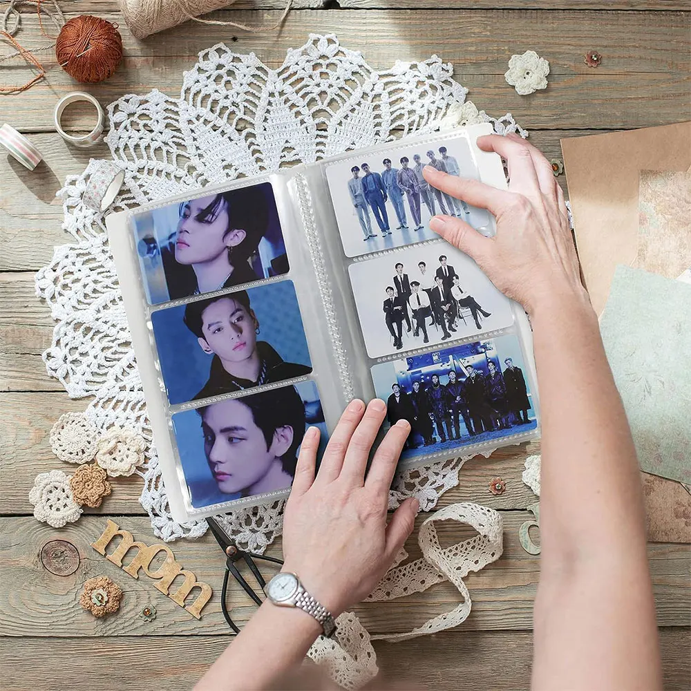 Kpop Transparent Photo Album Mini Polaroid Album Photo Train Ticket Card Collection Book Jewelry Card Photocards Holder Pages
