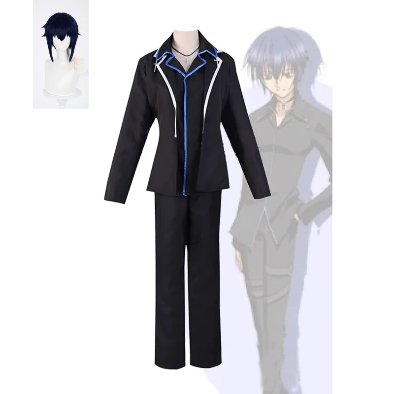 

New Anime Shugo Chara Tsukiyomi Ikuto Cosplay Costume Wig Black Uniform Full Set Adult Man Woman Carnival Suit