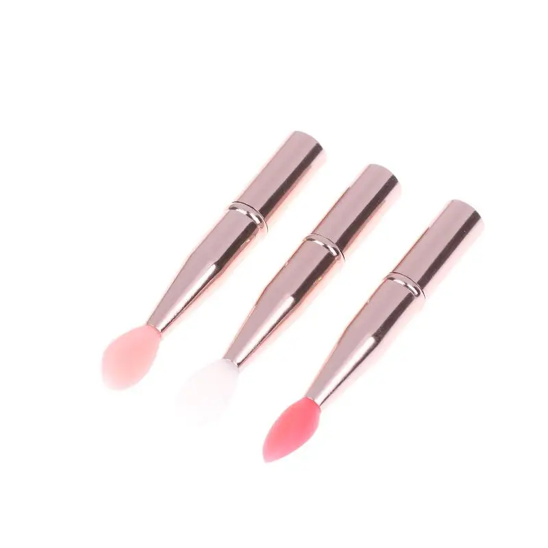 1 stücke Tragbare Multifunktionale Silikon Lippen Pinsel Mit Abdeckung Schlüsselbund Staubdicht Lippenstift Lippenstift Pinsel Lidschatten Pinsel – Detail 10