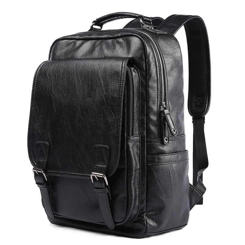 

Fashion Men Backpack Waterproof zaini pelle PU Leather Laptop Backpack Minimalist Bag Outsoor Travel Mochila