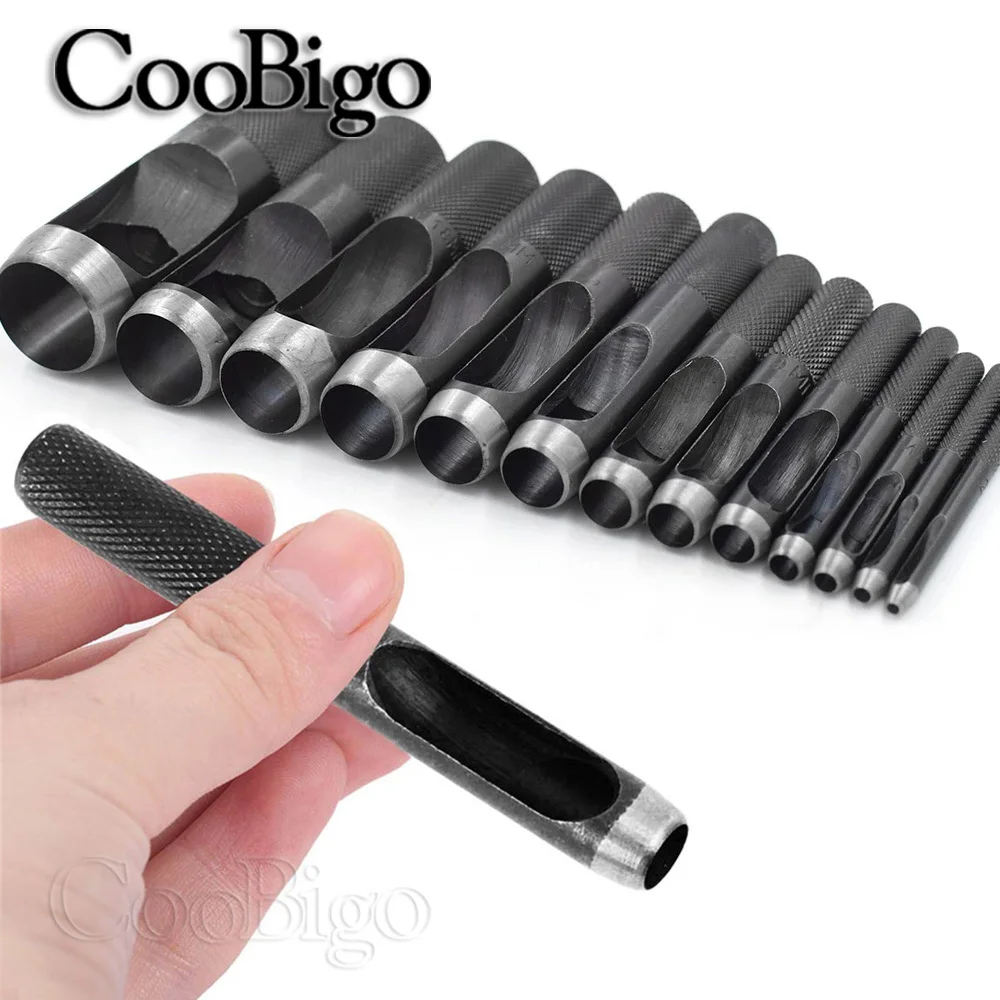 Description Picture 3 of item1 Piece Metal Puncher Round Punch Hole Mold Die Cutter for Punching Eyelet Rivet Belt Sewing Craft Leather Working Tools 1-25mm