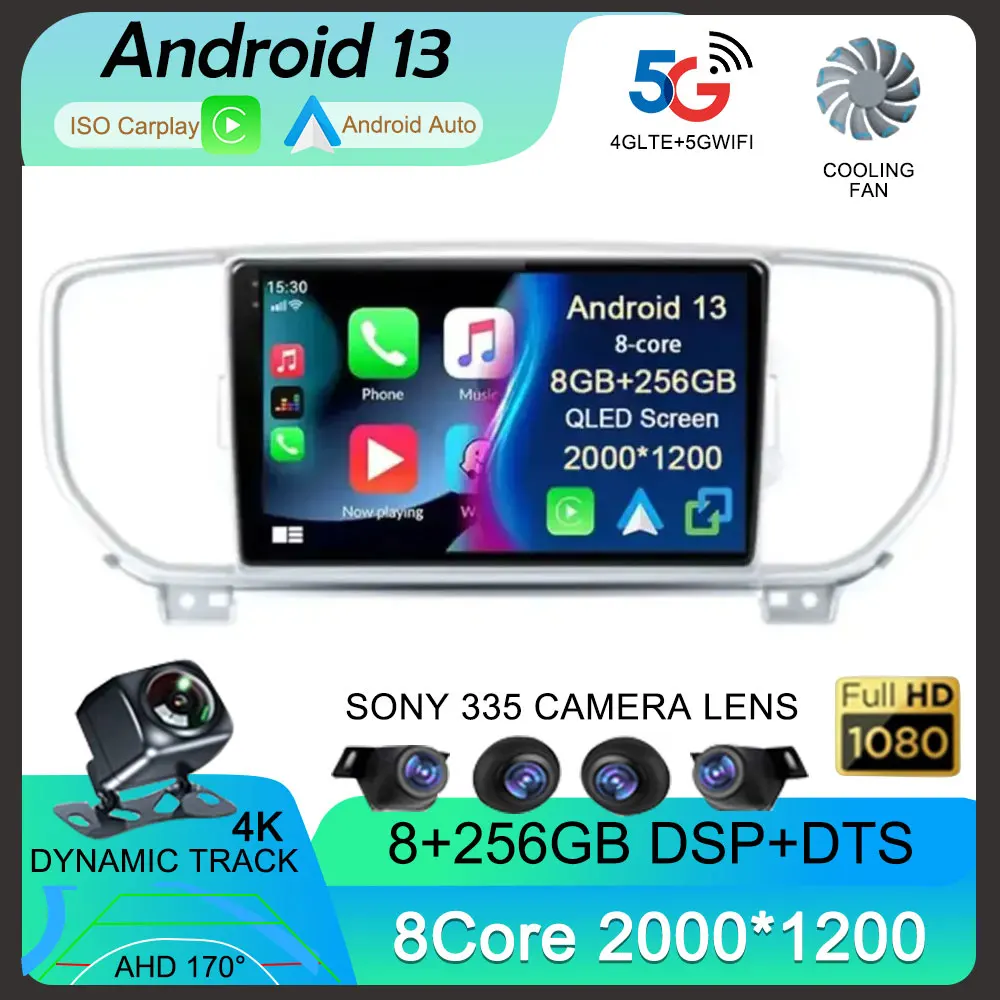 

Автомагнитола Carplay, Android 13, Wi-Fi + 4G для KIA Sportage 4 QL 2016 2017 2018, автомобильное радио, GPS, стерео, мультимедийный плеер, 2din, головное устройство, аудио