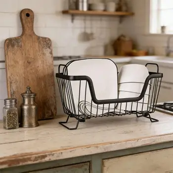 Contenitori portaoggetti impilabili in filo metallico con manici facili da impugnare Contenitori portaoggetti ideali per frutta,