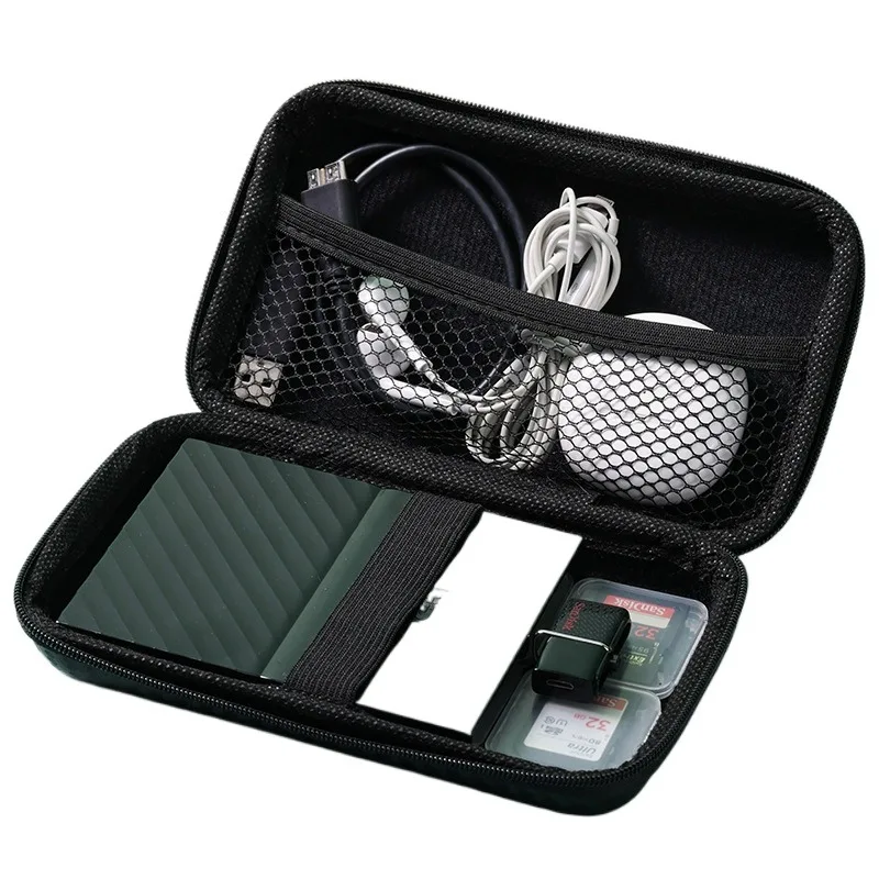 Compact Waterproof Travel Cable Organizer - Double-Layer All-in-One Electronics Accessories Bag