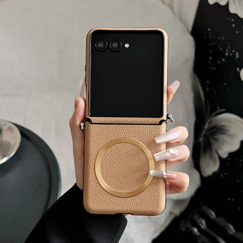 Magnetic Lichee Pattern Ultra-Thin PU Leather Case with Metal Hook - Black