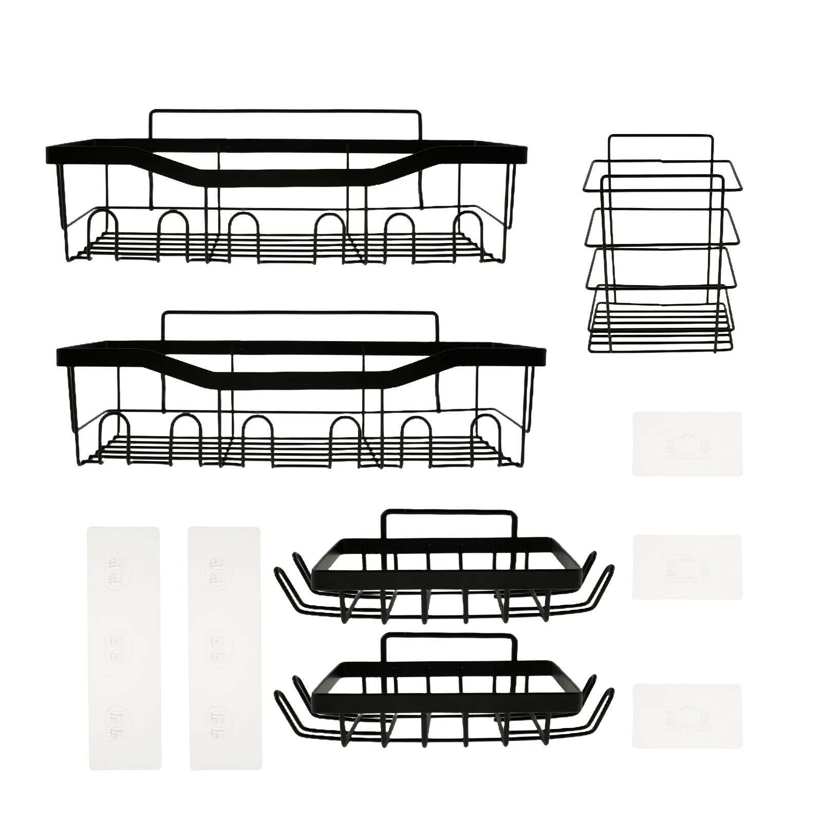 

Shower Caddy No Drilling Shower Shelves Waterproof Bathroom Organizer Adhesive Shower Storage Rack with Soap Holder Toothbrush