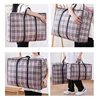Stripe Woven Bag Large Capacity Storage Moving Bags Clothes Quilt Blanket Luggage Packing Package Zipper Tote Home Organizer 5