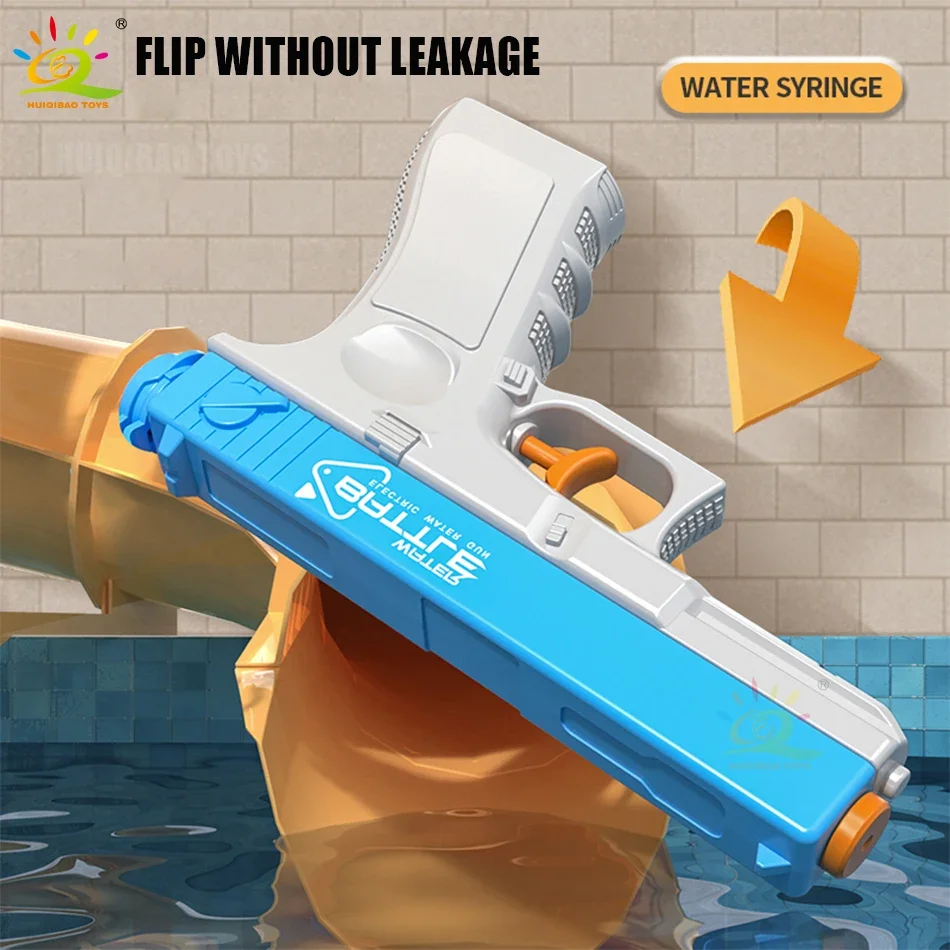 HUIQIBAO Manual Water Gun Portable Children Summer Beach Outdoor Boys Shooting Bursts Gun Fight Toys for Kids Game Adults