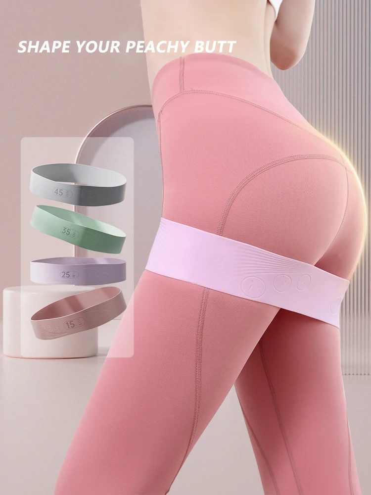 Yoga Resistance Band Silicone Elastic Band Resistance Circle Fitness Squat Strength Training Peach Buttocks Hip Curling