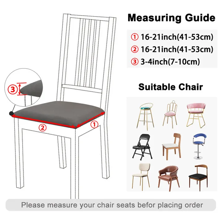 Description Picture 2 of item4/6PC Waterproof Chair Seat Cover Fabric Summer Cool Silky Smooth Breathable Removable Washa Elastic Cushion Stretch Slipcover