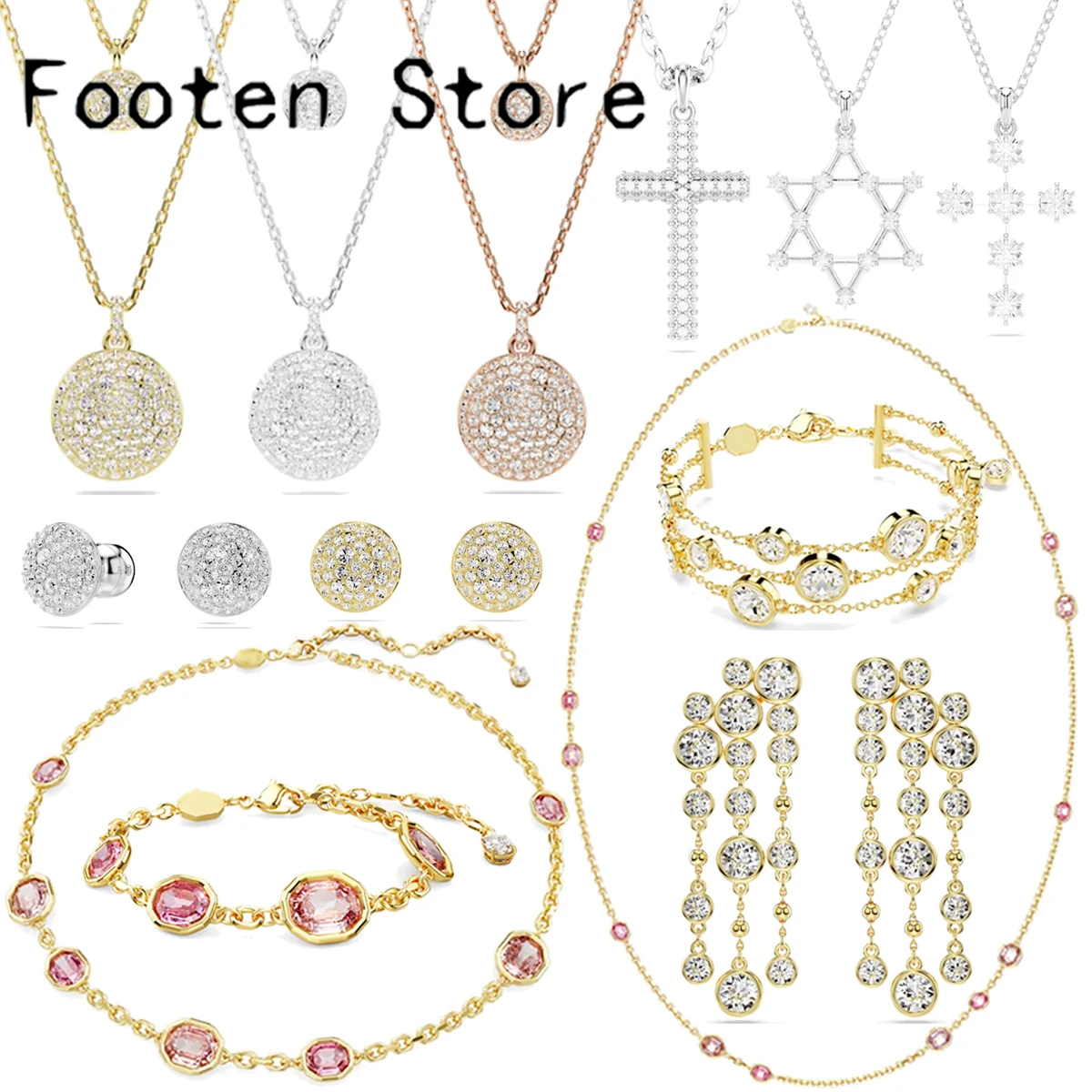 

Original 2024 New Imber Luxury Brand Fine Jewelry Sets Charm Stainless Steel Zircon Fashion Women's Necklaces Earrings Bracelet