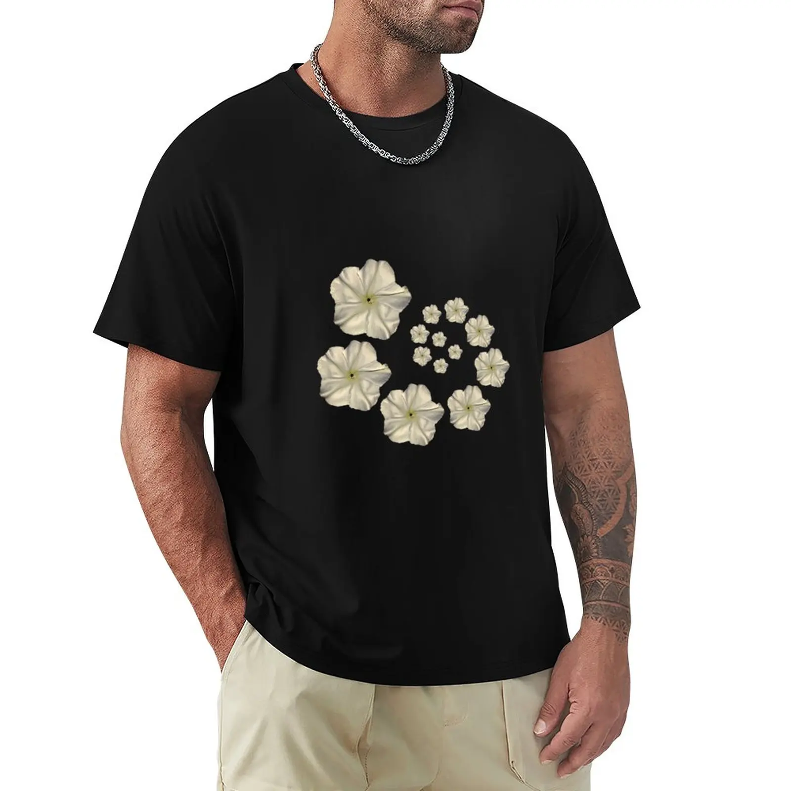 

Moonflower Spiral T-Shirt tops graphics T-shirts for men cotton