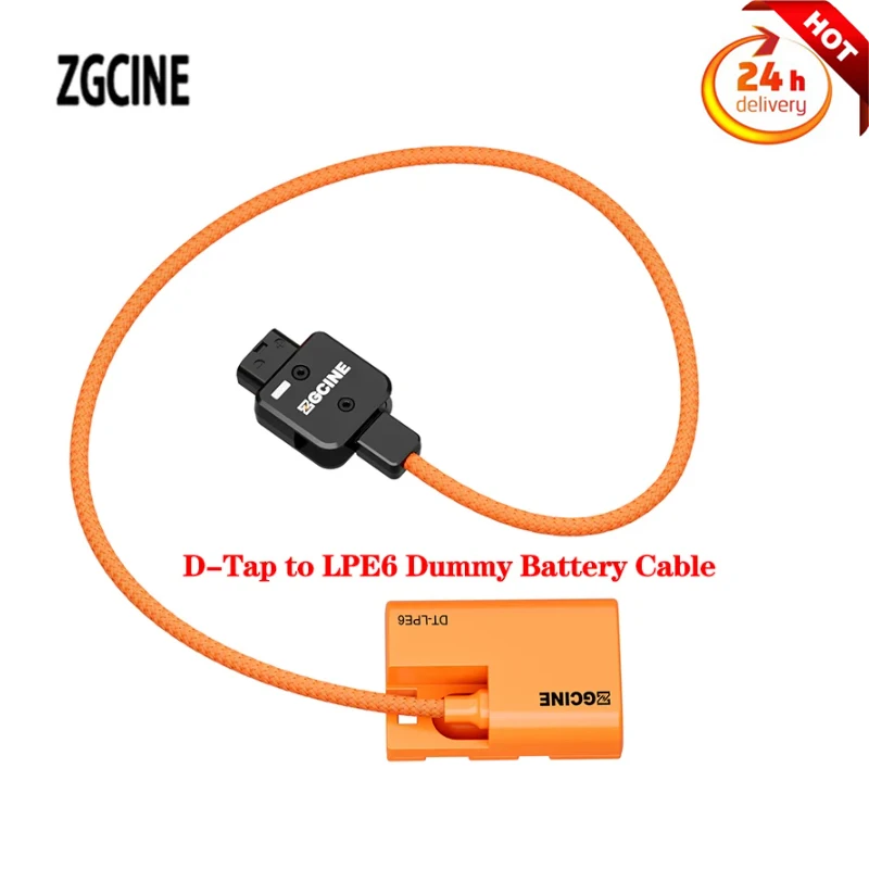 ZGCINE D-Tap to LPE6 Dummy Battery Cable ( braided wire）