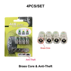 Advanced Tire Pressure Monitoring Valve Caps - Alert Indicator for Cars, Motorcycles, and Trucks (Brass Core AntiTheft)