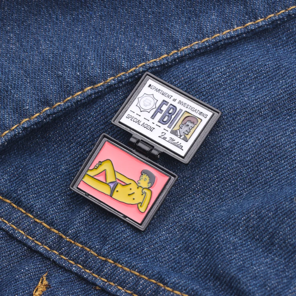 Cartoon Enamel Pins ID Card Flip Brooches Jewelry Gifts For Friends anime brooches game brooch