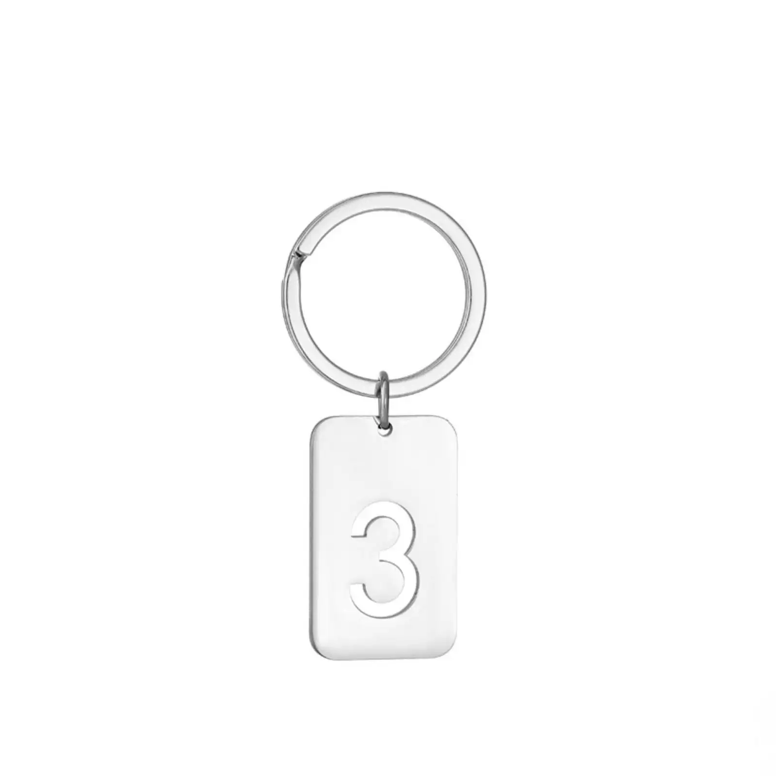 Elegant Stainless Steel Number Key Ring Jewelry Gift
