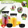 Blender Replacement Parts For Ninja, 32Oz & 24Oz Ninja Blender Cups Replacement With To-Go Lids & 7-Fins Extractor Blade 3