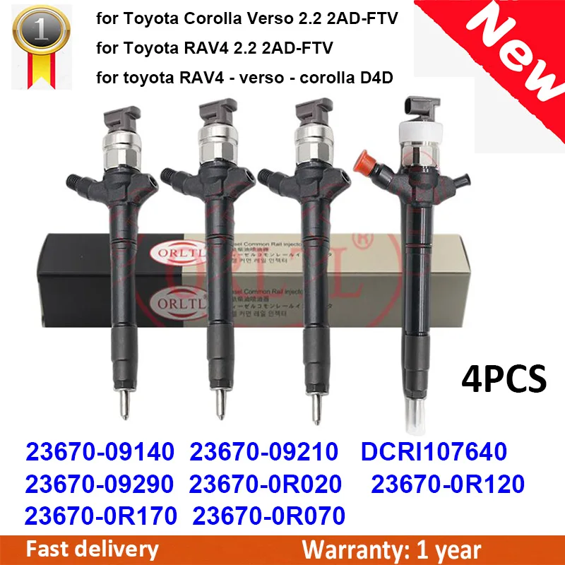 Per Toyota Corolla Verso 23670-09140 23670-09210 23670-09290 23670-0R020 23670-0R120 Dcri107640 23670-0R170 23670-0R070 4Pcs