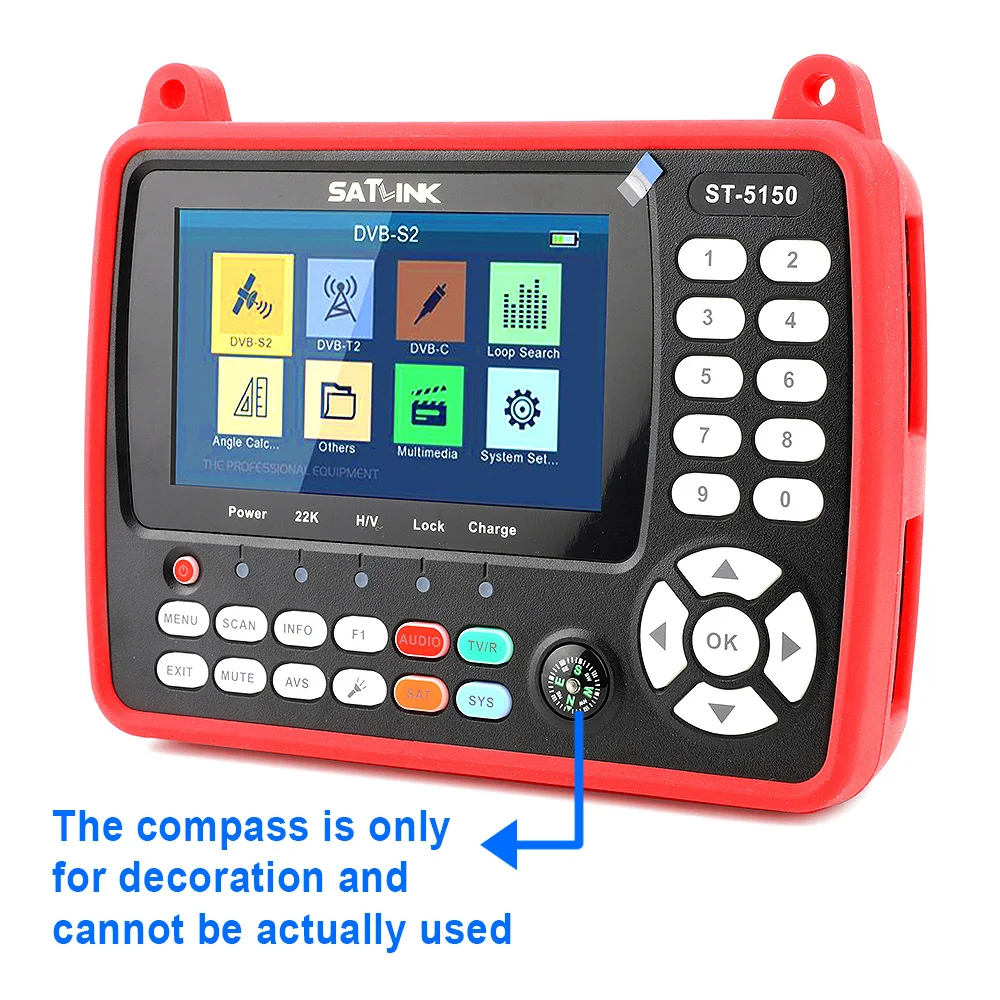 Original SATLINK ST-5150 DVB-S2/T2/C COMBO HD Satellite Finder Meter HEVC MPEG-4 Supports H265 (8bit) QPSK 8PSK 16APSK 4.3 Inch satellite signal finder