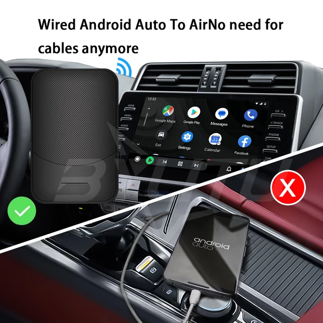 Adaptateur Android Auto sans fil, mise à niveau 2024, WiFi 5 mesurz, dongle  automatique pour Abrting, filaire en usine, Android Auto vers sans fil -  AliExpress