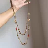 Collier bohème Vintage en pierre naturelle irrégulière pour femmes, perles de cristal faites à la main, Double couche, longue chaîne de pull, bijoux cadeau