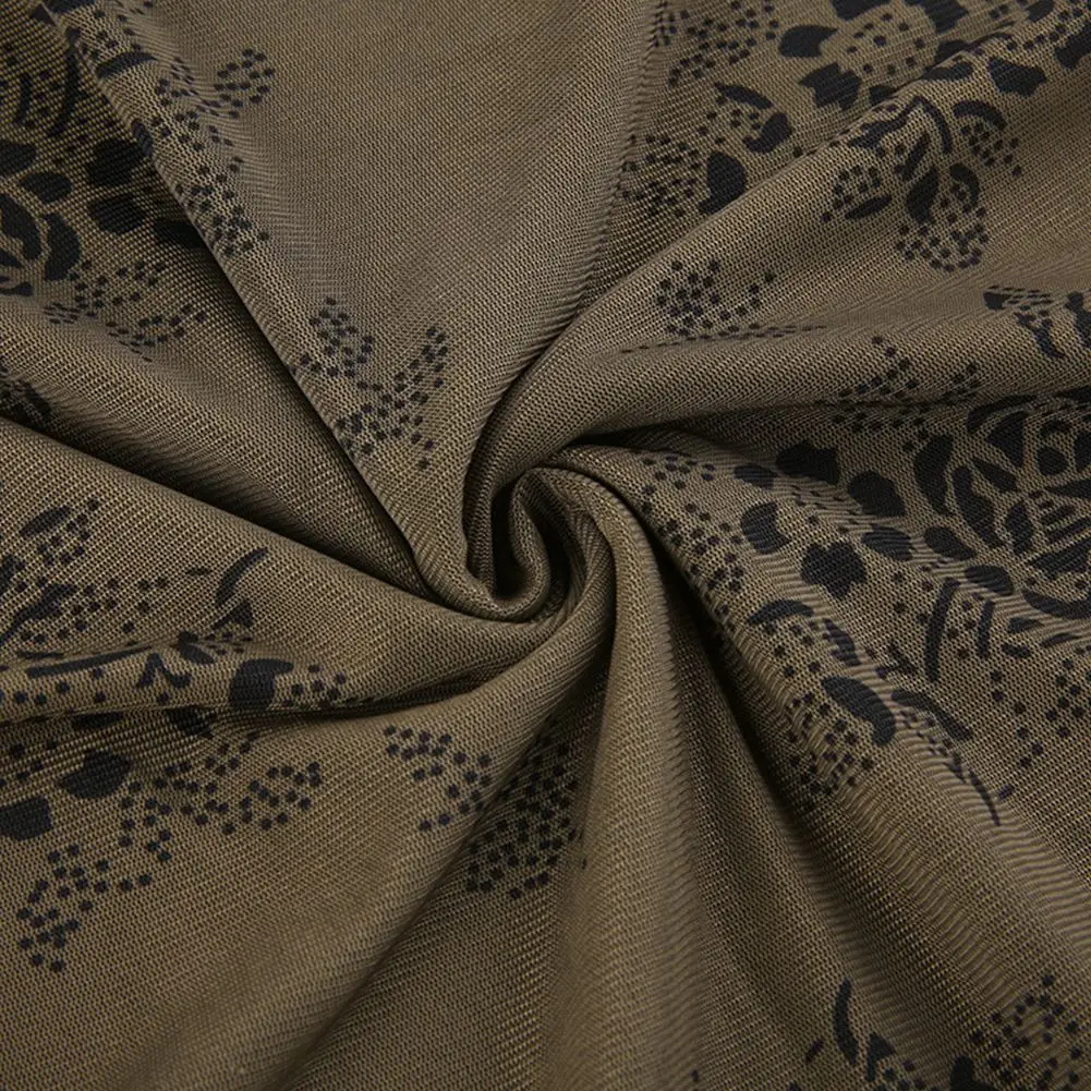 

Женское платье 2023, женская уличная одежда, коричневое эластичное длинное платье с принтом в стиле ретро, на бретелях без рукавов