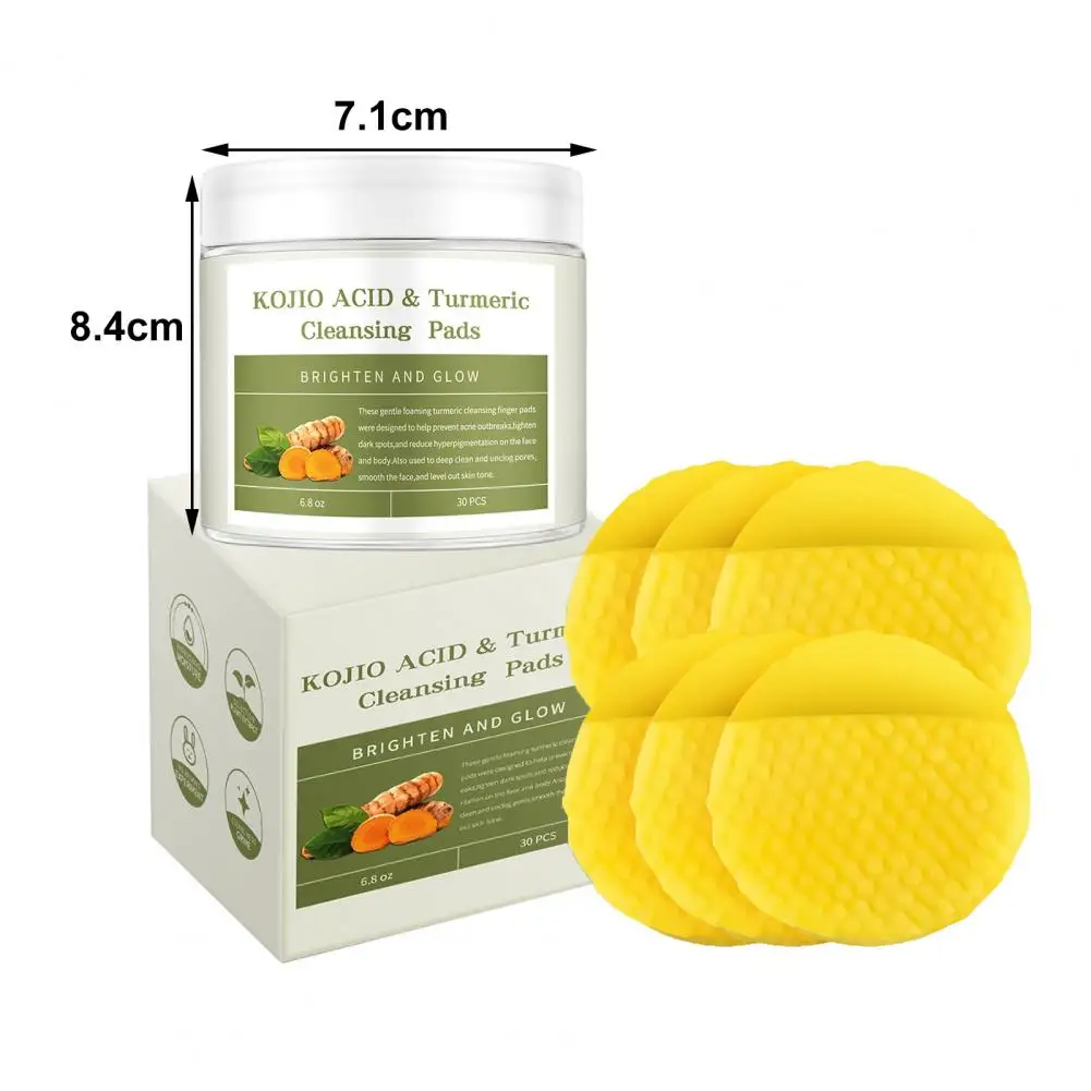 30/50Pcs Kojic Acid Cleansing Pads Dark Spots Makeup Removal Turmeric Gentle Pores Cleaning Exfoliating Face Cleaning Cotton 6
