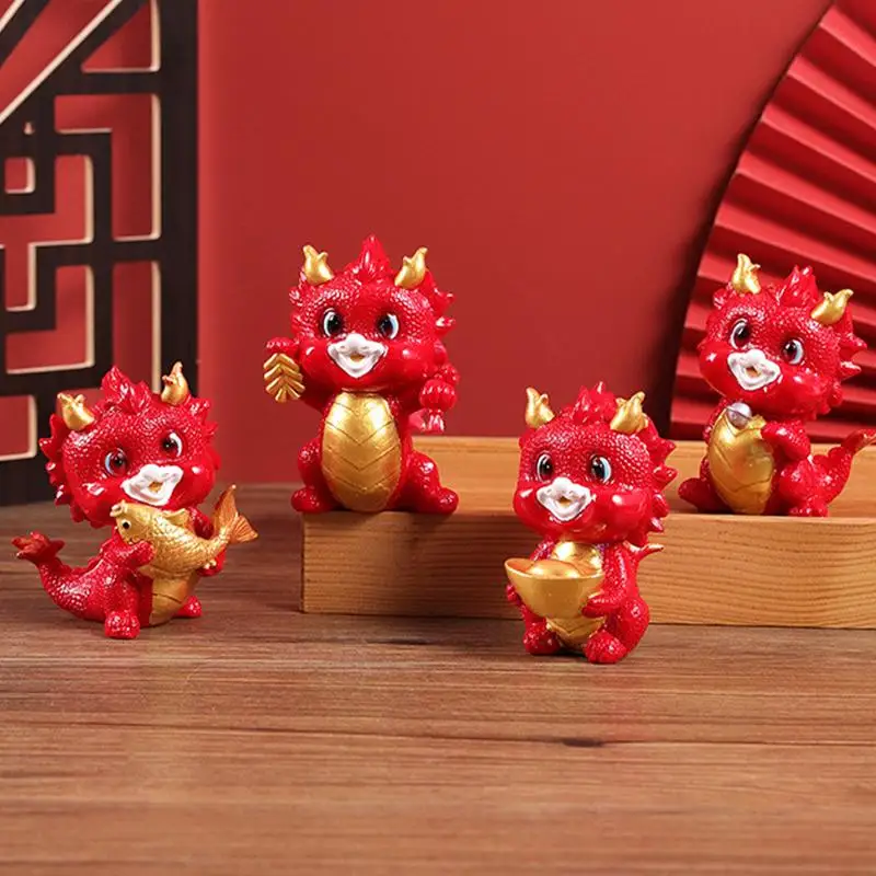 

Chinese New Year Dragon Ornament Car Dashboard Decoration 2024 Year Of The Dragon Mascot Sculpture Attract Wealth And Good Luck