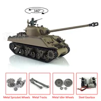 HENG LONG 1/16 Scale 2.4G 7.0 Upgraded M4A3 Sherman RTR RC Tank 3898 Metal Tracks RC Panzer Car Toys Gifts for Boys TH19780 1