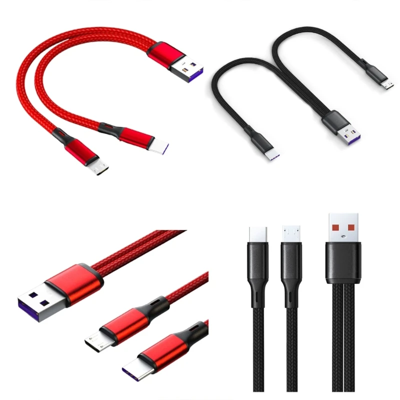 Dual Port Type-C Splitter Charging Cable 120cm Length Cable Powered Device baseus pudding series 100w type c to type c fast charging data cable length 1 2m white