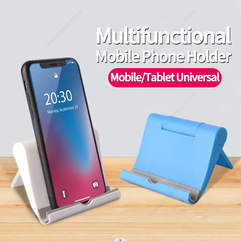 

Desktop Cell Phone Holder for iPhone Samsung Huawei Universal Foldable Plastic Tablet Stand Adjustable Portable Support