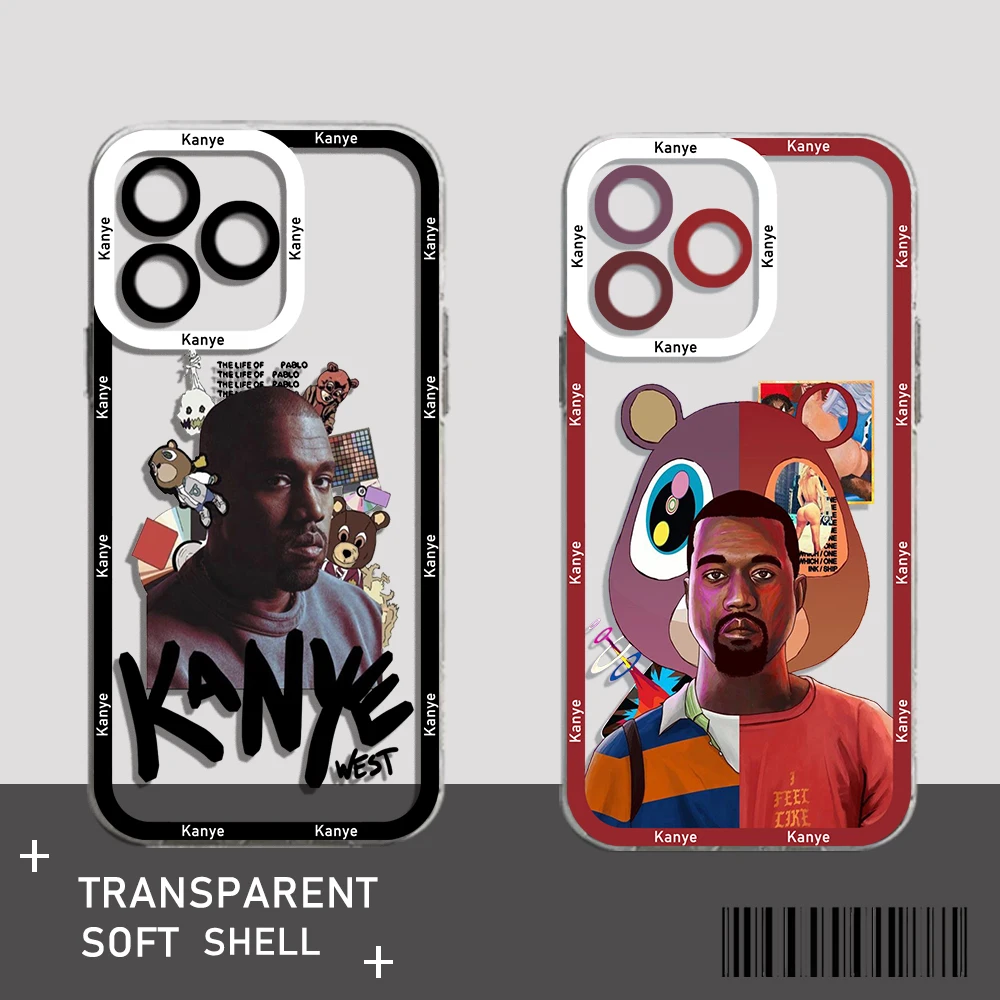 Kanye West Transparent Rapper Kanye West Phone Case For IPhone 15