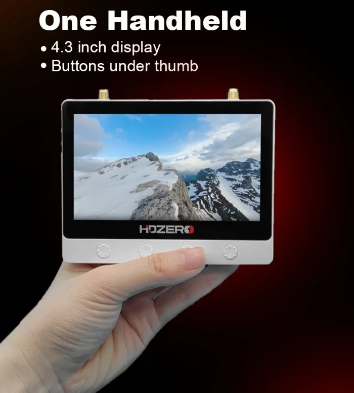 HDZero Monitor, 720P LCD, 4.3-inch Screen, Type-C, 2S-6S XT30, Supports CVBS Input, HDZero/Audio Line Output for Aerial Video Tr 3