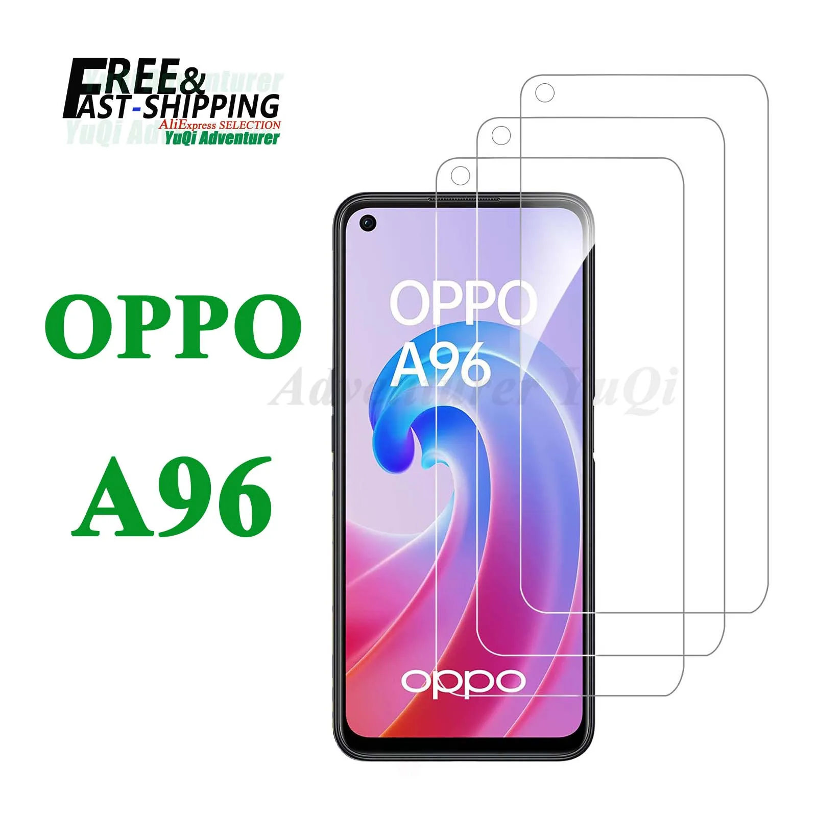 

Screen Protector For OPPO A96, Tempered Glass SELECTION Free Ship HD 9H Transparent Clear Anti Scratch Case Friendly