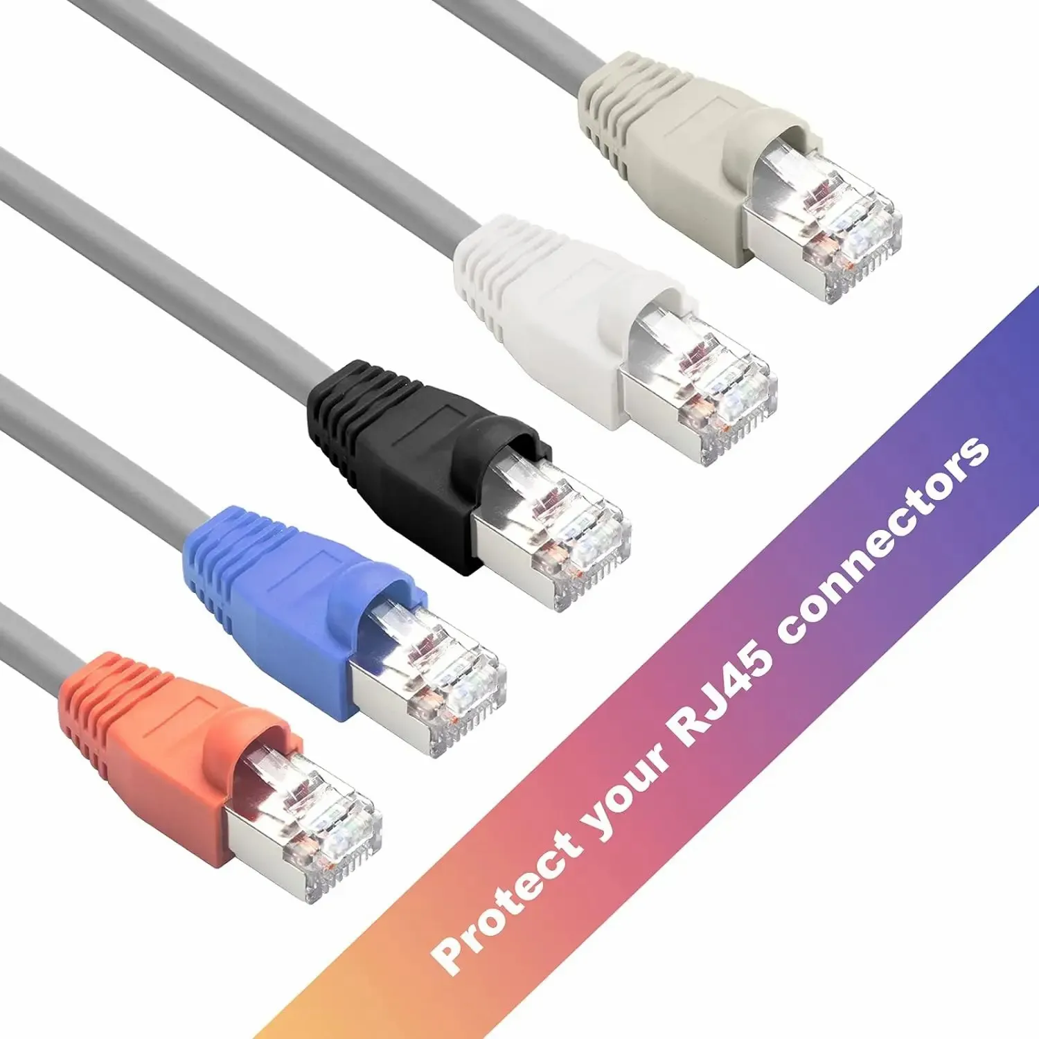 WoeoW 이더넷 네트워크 케이블, 스트레인 릴리프 부츠, 케이블 커넥터 플러그 커버, RJ45, CAT6, CAT6E, CAT5, CAT5E, OD 6.0mm