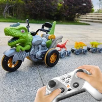 2.4GHz Remote Control Dinosaur Train Motorcycles Toys for Kids Boys,Indoor Outdoor All Terrain Electric RC Car Toys Gifts 2