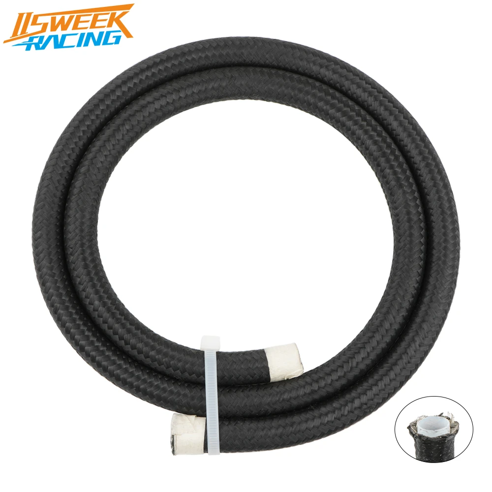 1m/3ft Nylon Braided Fuel Line Hose Ptfe E85 Ethanol Fuel Injection
